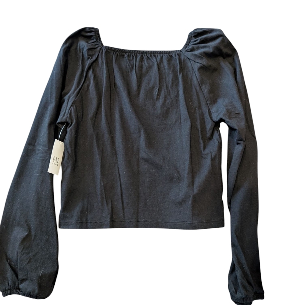 NWT GAP Black Smocked Long Sleeve Top - Picture 2 of 2